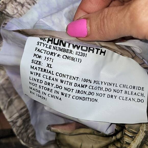 Huntworth Camouflage Adjustable Long Sleeve Hooded Rain Jacket Sz XL w Pockets - Picture 8 of 13